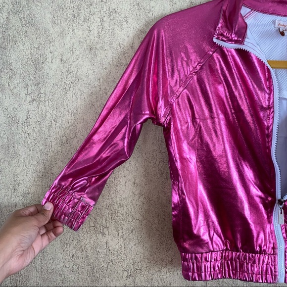 💎 Baby Phat Pink Metallic Quarter Zip Jacket - Picture 4 of 6